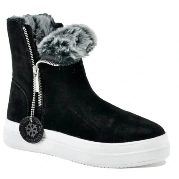 J/Slides Tristan Faux Fur Lined Waterproof Sneaker Boots - Picture 2 of 14